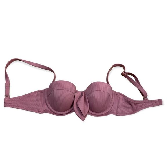 Shade & Shore Size 32B Dusty Rose Pink Push Up Padded Bikini Top - Picture 2 of 6